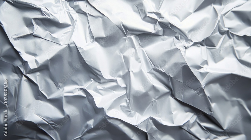 Crumpled Silver Foil Surface Crumpled Silver Foil Surface