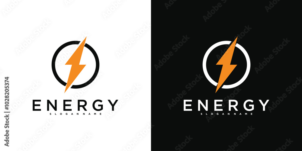 Bold lightning energy logo design template. Premium Vector Bold lightning energy logo design template. Premium Vector