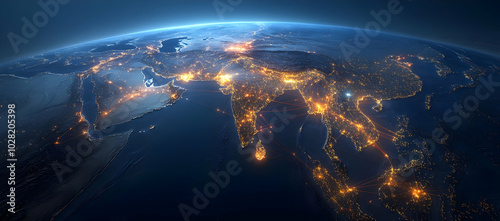 Earth at Night - Asia and Middle East. photo