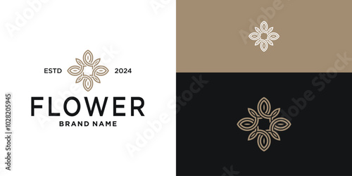 Abstrack elegant flower logo design. Premium Vector