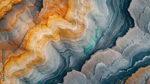 A unique desert landscape featuring colorful mineral deposits in the rock.
