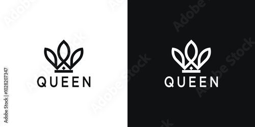 Royal Princess queen crown logo design. Premium Vector