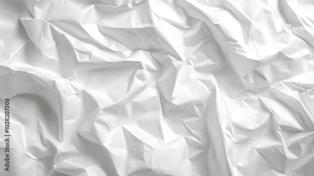 Obraz premium White Crumpled Plastic Sheet Texture