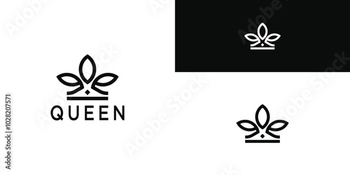 Royal Princess queen crown logo design. Premium Vector photo