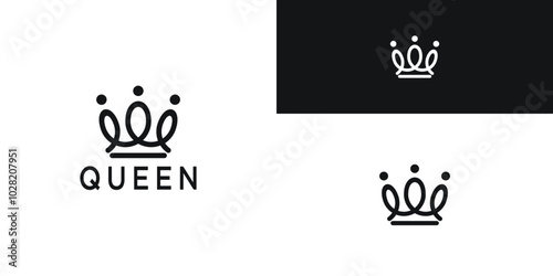 Royal Princess queen crown logo design. Premium Vector photo