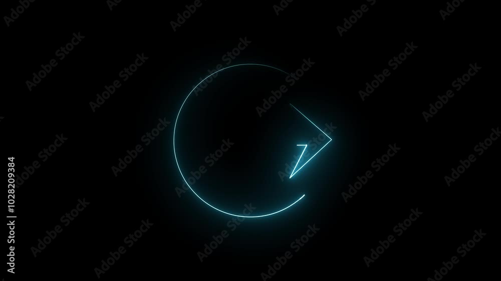 glowing neonr login with logout file animation icon on black background glowing neonr login with logout file animation icon on black background