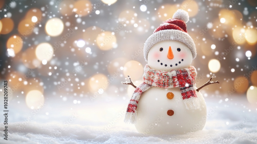 Cheerful Snowman in Winter Wonderland Cheerful Snowman in Winter Wonderland
