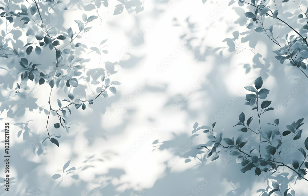 Light and Shadow of Leaves on a White Wall. Light and Shadow of Leaves on a White Wall.