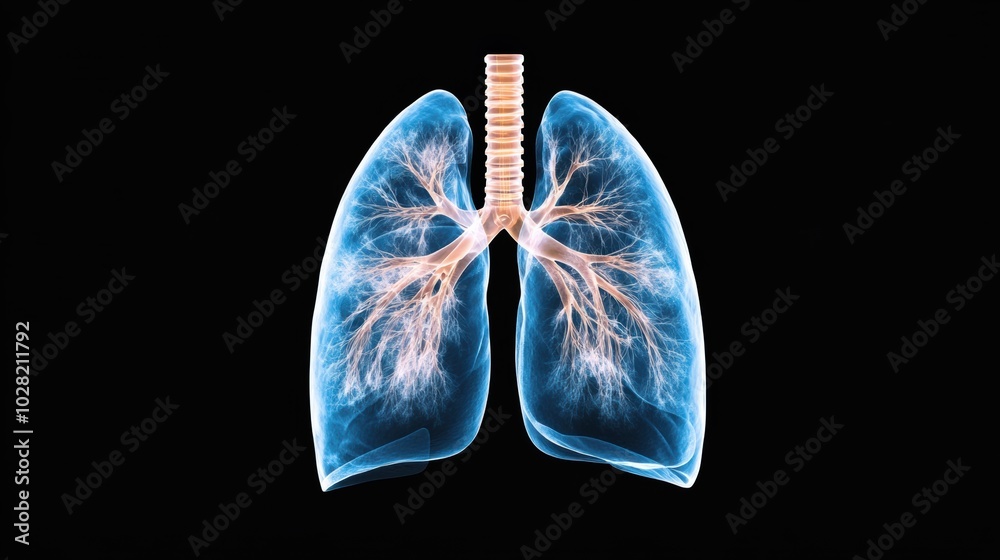 Digital X Ray Image of Human Lungs Showing Anatomical Structure Digital X Ray Image of Human Lungs Showing Anatomical Structure