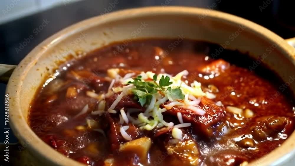 chili soup with potatoes and meat chili soup with potatoes and meat