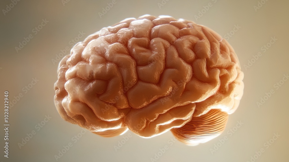 Close-up of human brain with intricate neural pathways, symbolizing cognitive biases and complex thought processes, ideal for educational or scientific presentations.