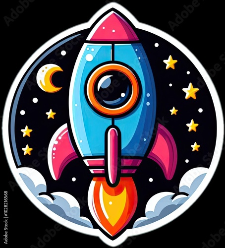Vintage surf spaceship icon vector illustration