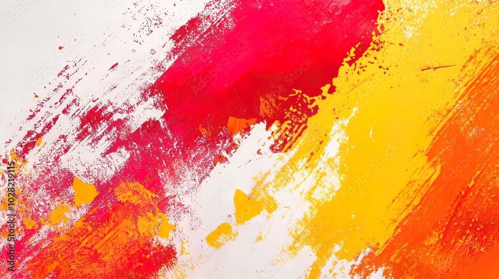Abstract Oil Painting with Red, Yellow and White Colors Abstract Oil Painting with Red, Yellow and White Colors