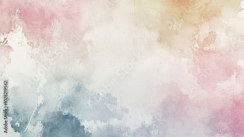 Abstract Watercolor Background with Pale Pink, Blue, and Beige Hues