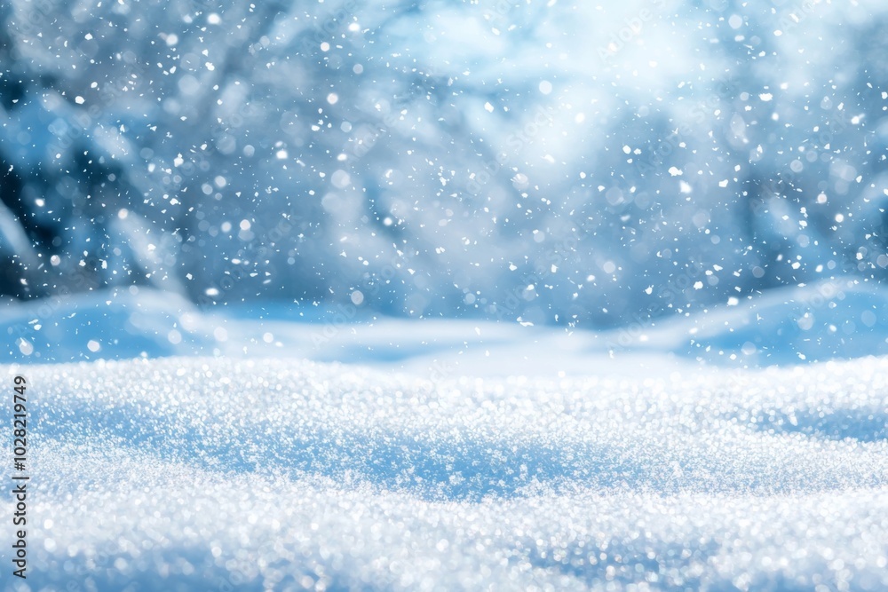 Winter season background with White Snow and Trees Winter season background with White Snow and Trees