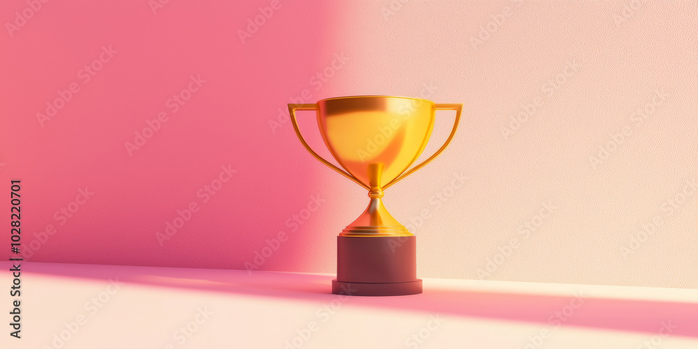 Golden trophy on a background, generative AI Golden trophy on a background, generative AI