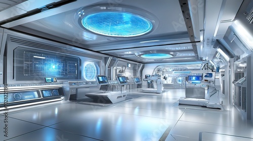 Futuristic Laboratory Interior with Advanced Technology