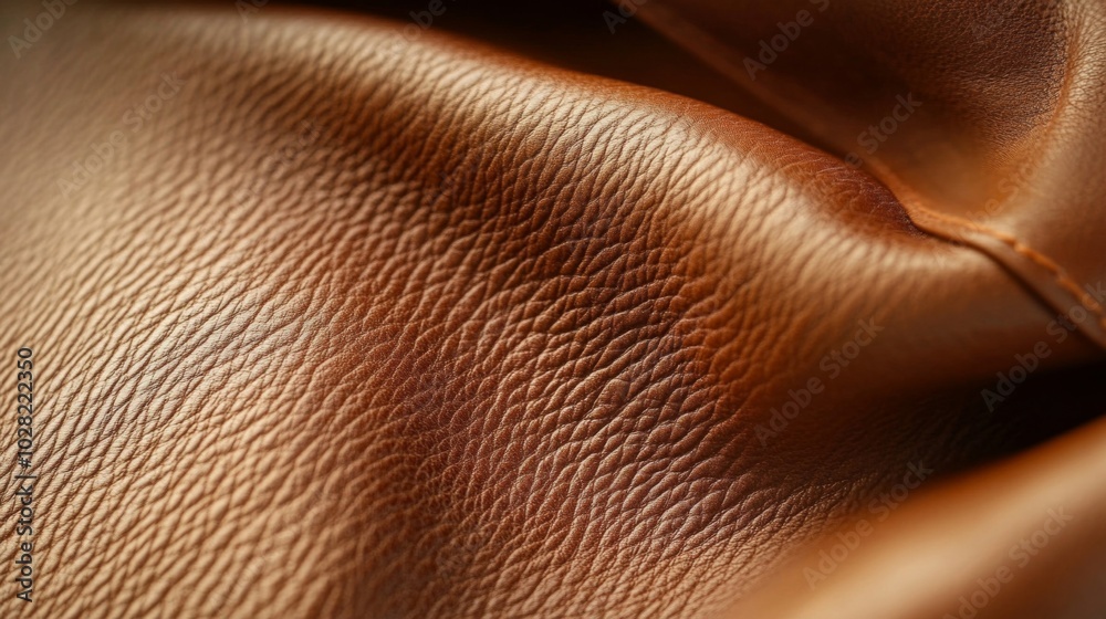 Close-up of Textured Brown Leather Surface Close-up of Textured Brown Leather Surface