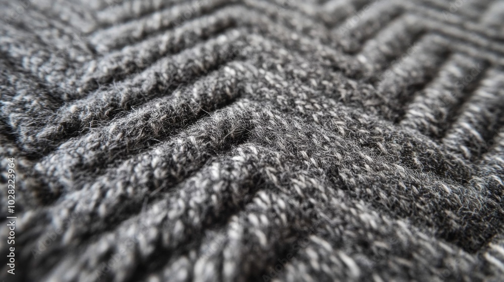 Close-up of a Textured Gray Knit Fabric Close-up of a Textured Gray Knit Fabric