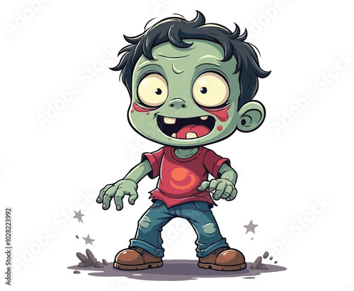 Halloween Zombie Cartoon Coloring Pages for Kids