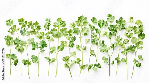 fresh cilantro coriander isolated on white background. 