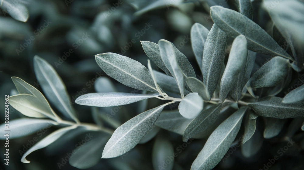 A Close-Up of Silvery-Green Olive Branch Leaves A Close-Up of Silvery-Green Olive Branch Leaves