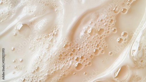 Close-up of Creamy Liquid with Air Bubbles