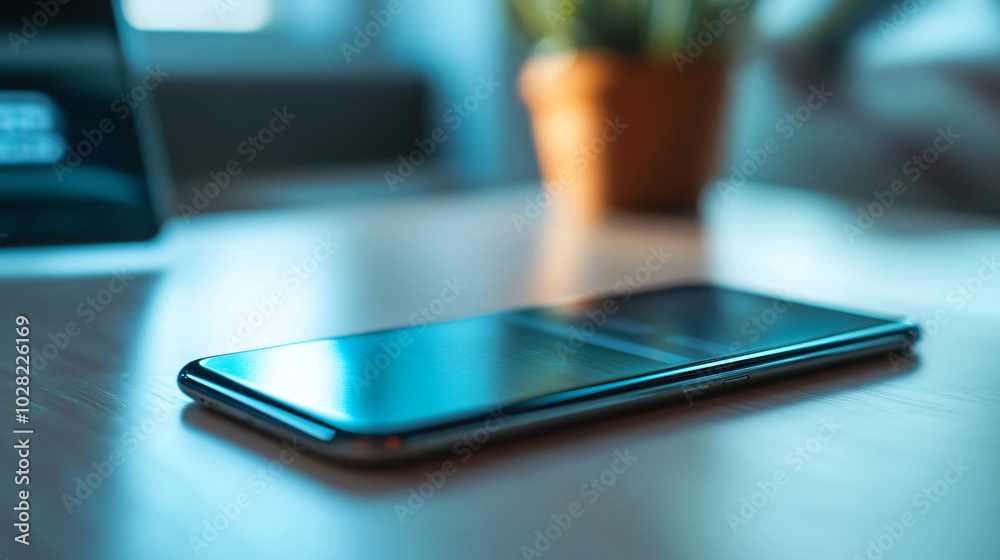 A smartphone used for video conferencing with a team of coworkers. A smartphone used for video conferencing with a team of coworkers.