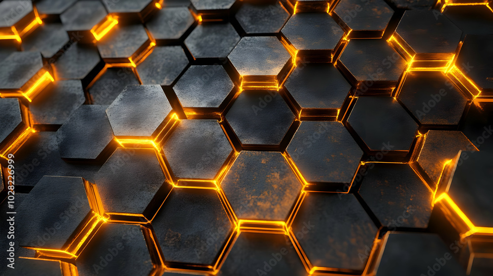 Glowing Hexagon Pattern. Glowing Hexagon Pattern.