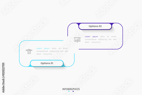 Vector Infographic label design template with icons and 2 options or steps. Can be used for process diagram, presentations, workflow layout, banner, flow chart, info graph.