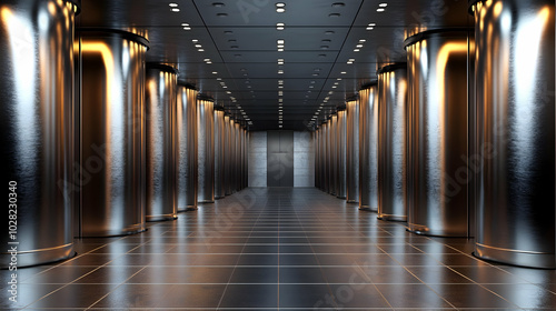 Wallpaper Mural Modern Steel Corridor. Torontodigital.ca