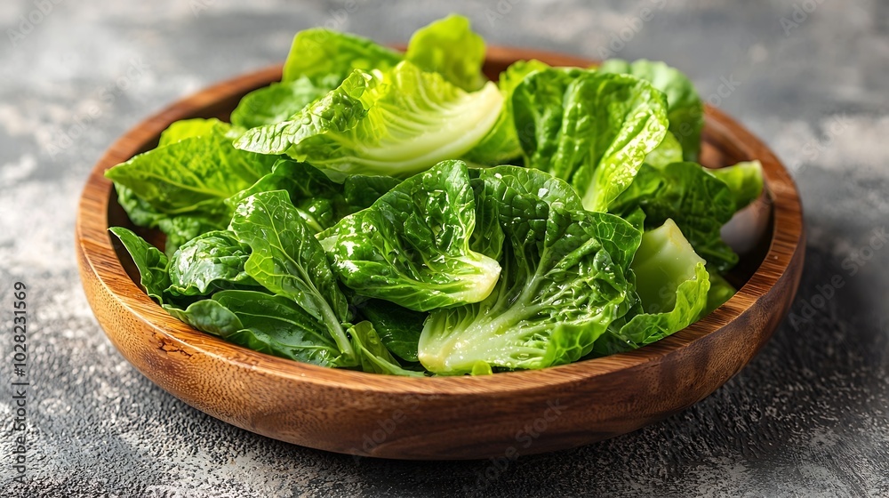 Bok choy fresh salad on wooden plate Grey background : Generative AI Bok choy fresh salad on wooden plate Grey background : Generative AI