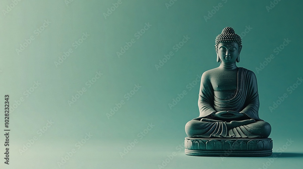 A minimalist image of the Dhammapada isolated against a solid green background. The thin volume and Buddhist scripture design stand out in simplicity, emphasizing peaceful teachings A minimalist image of the Dhammapada isolated against a solid green background. The thin volume and Buddhist scripture design stand out in simplicity, emphasizing peaceful teachings