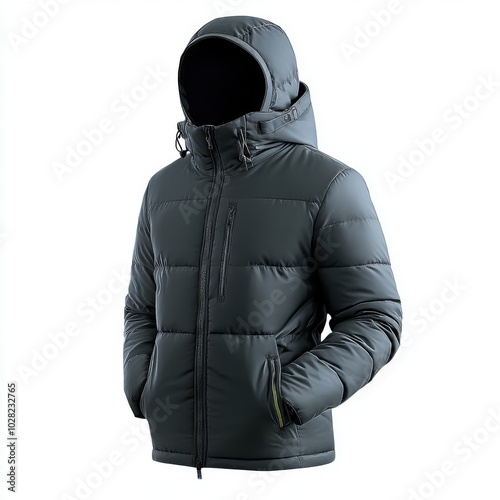 Stylish Hooded Outerwear on White Background