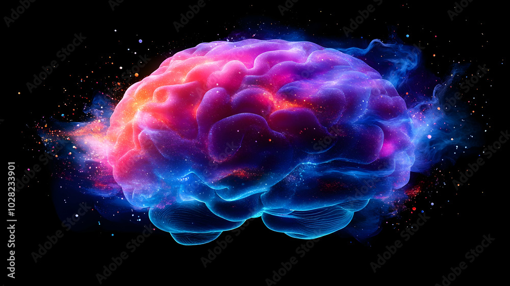 Abstract Brain with Cosmic Dust and Nebula. Abstract Brain with Cosmic Dust and Nebula.