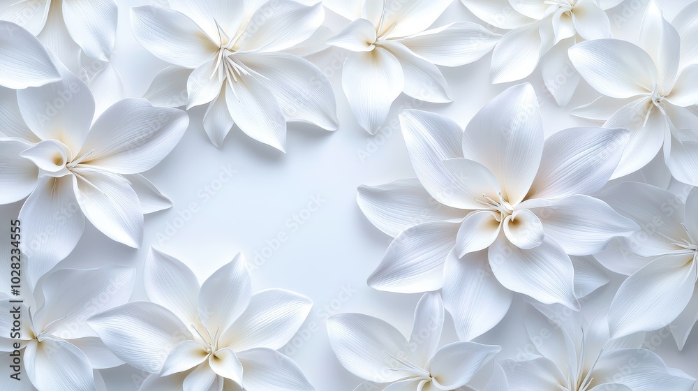 A background of pure white lilies, their large petals forming a serene and elegant floral backdrop with subtle texture. A background of pure white lilies, their large petals forming a serene and elegant floral backdrop with subtle texture.
