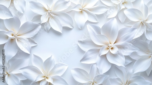 A background of pure white lilies, their large petals forming a serene and elegant floral backdrop with subtle texture.