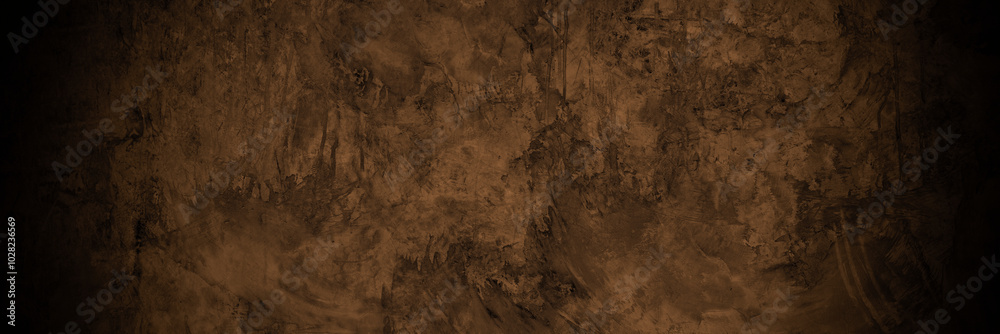 Fototapeta premium Old wall texture cement dark black brown background abstract grey color design are light with white gradient background.