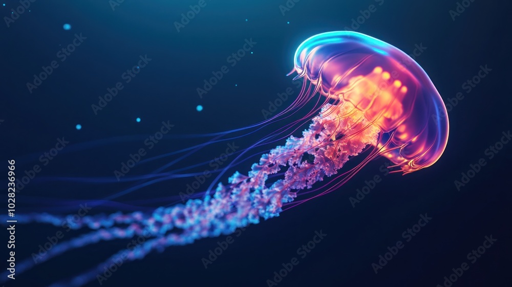 Glowing Jellyfish in the Deep Glowing Jellyfish in the Deep