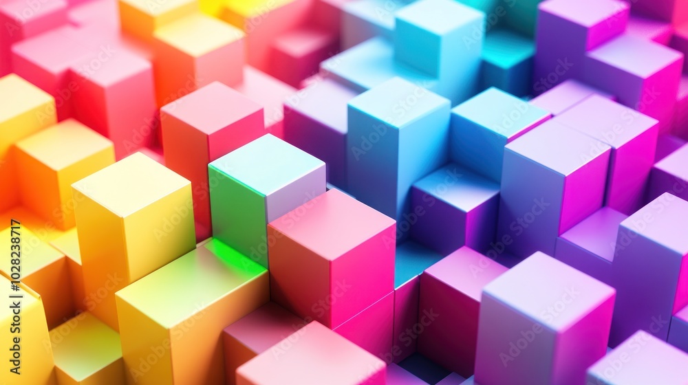 Abstract Colorful Cubes Abstract Colorful Cubes