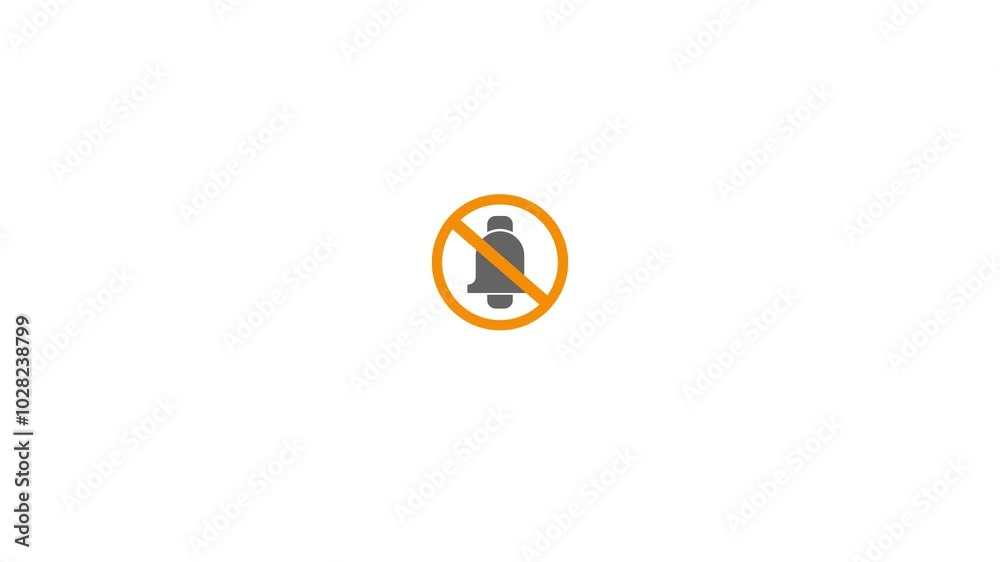 No bell icon animation ,warning no notification icon concept silent mood icon No bell icon animation ,warning no notification icon concept silent mood icon