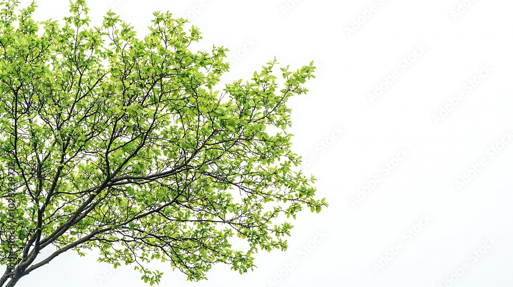 Green Tree Branch Isolated on White Background Spring Nature Photo Green Tree Branch Isolated on White Background Spring Nature Photo