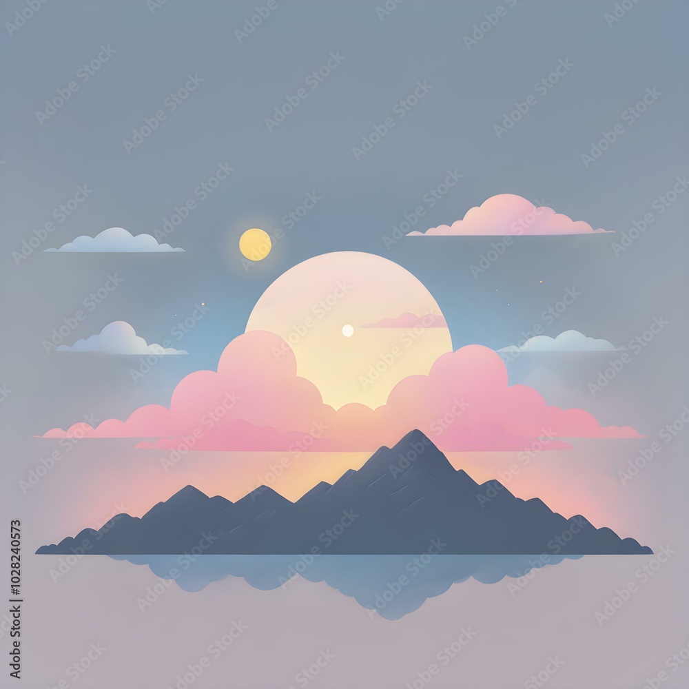 Low clouds lingering near the horizon at dawn, with the sky glowing in pastel shades of yellow, pink, and blue, creating a calming atmosphere
Low clouds lingering near the horizon at dawn, with the sky glowing in pastel shades of yellow, pink, and blue, creating a calming atmosphere