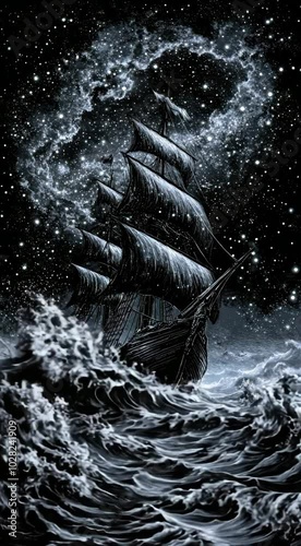 ocean waves and ship