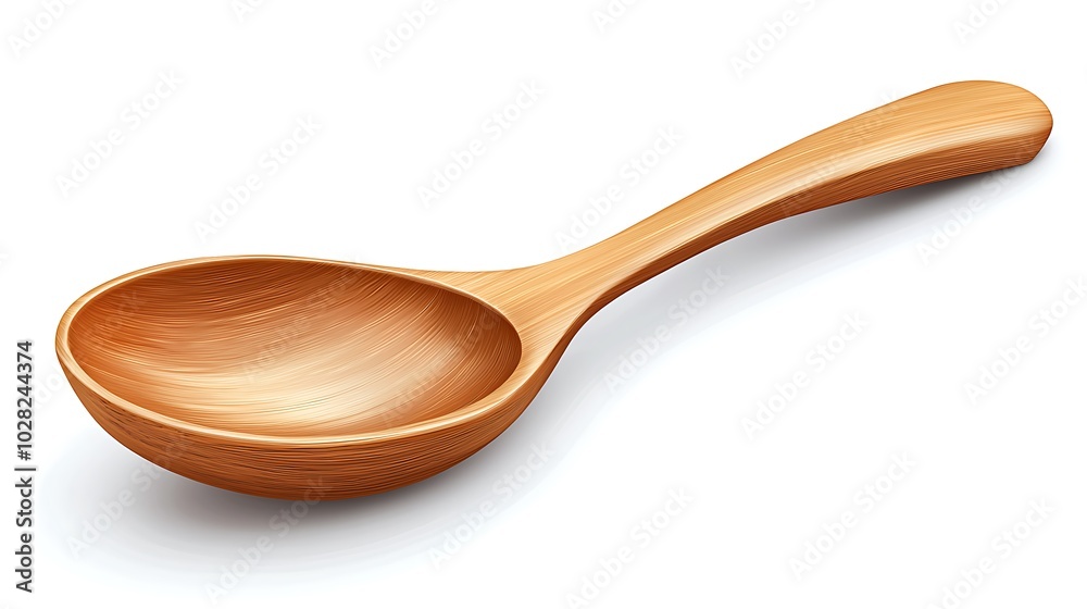 Wooden Spoon Isolated on White Background Kitchen Utensil Cooking Tool Rustic Natural Wooden Spoon Isolated on White Background Kitchen Utensil Cooking Tool Rustic Natural