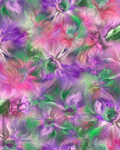 Abstract Flowers Pattern Design