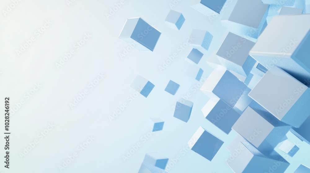 Abstract Blue Cubes Background Abstract Blue Cubes Background