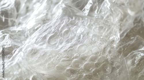 Close-up of Bubble Wrap with Light Reflecting off the Air Pockets