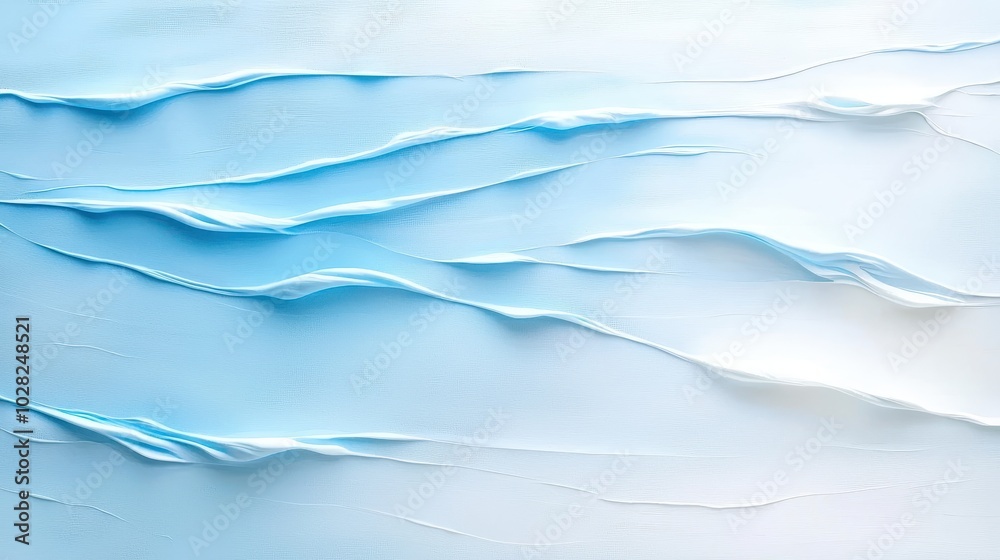 Fototapeta premium Light blue artistic background featuring watercolor textures and fluid brushstrokes for a creative, handmade feel.