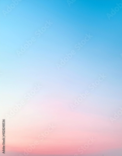 Serene pastel sky, a breathtaking canvas of soft pink and blue hues blending seamlessly at the horizon. A tranquil, dreamy atmosphere.